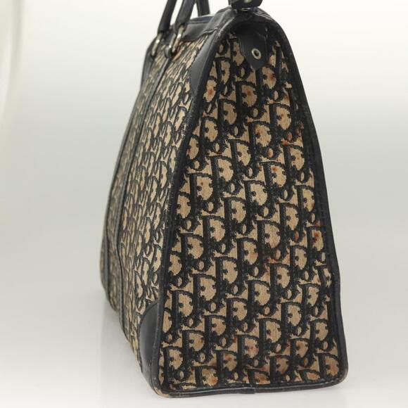 DIOR Trotter Canvas Hand Bag Navy Gold - Picture 5 of 12